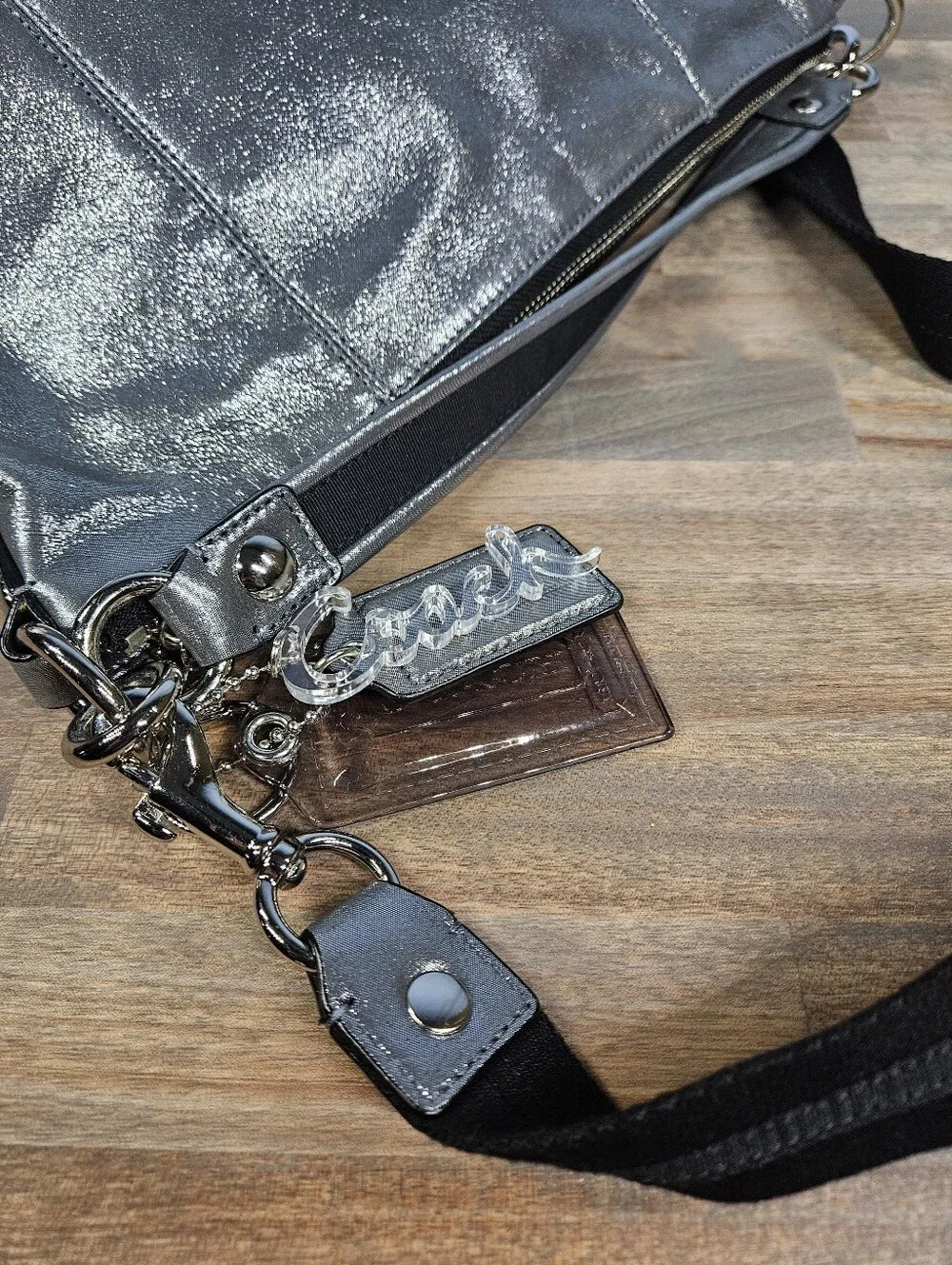 Coach Poppy Metallic Double Pocket Hobo